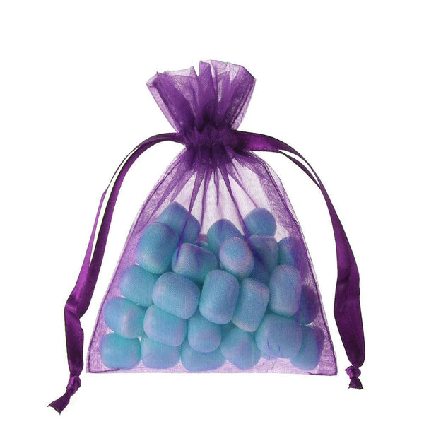 Organza Favor Pouch Bag, 4-Inch x 5-Inch, 12-Count, Purple