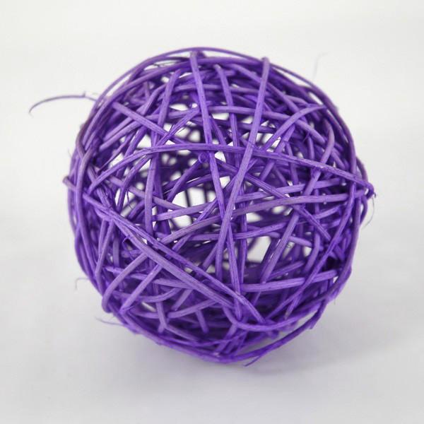 Rattan Twig Wicker Balls Vase Filler, 2-1/2-inch, 6-Piece, Purple