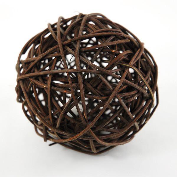 Rattan Twig Wicker Balls Vase Filler, 2-1/2-inch, 6-Piece, Brown