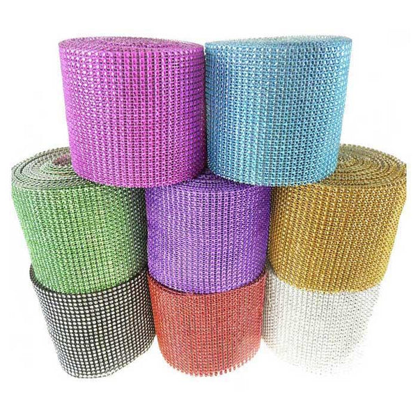 Rhinestone Diamond Wrap Ribbon, 4-3/4-Inch, 10 Yards