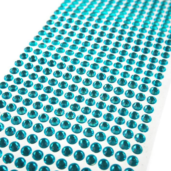 Self Adhesive Rhinestone Circle, 6mm, 72-count, Turquoise