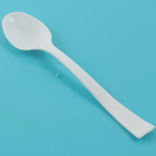 Plastic Mini Dessert Spoon Serving-ware, 36-Piece, White